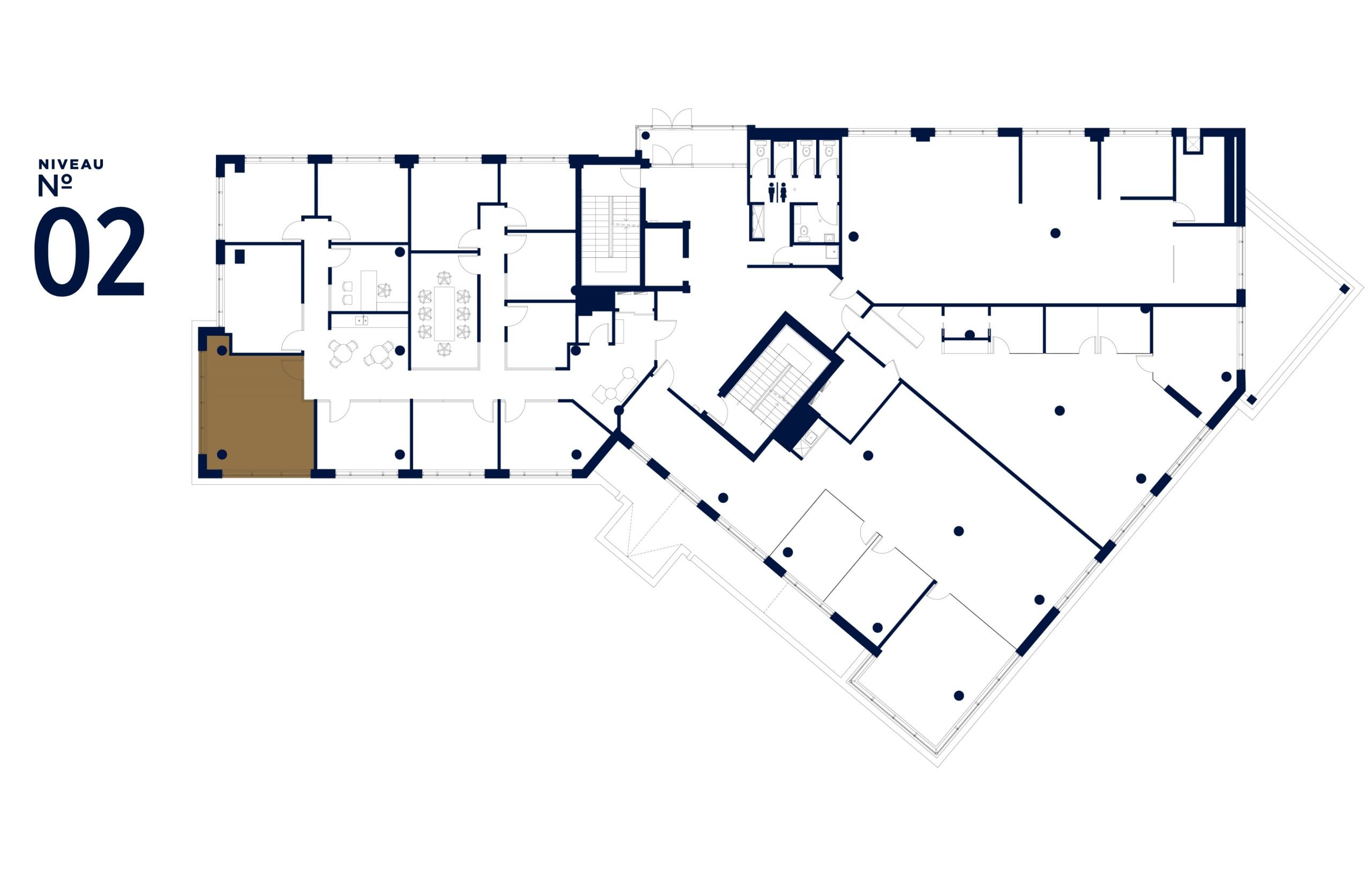 Plan d'étage du bureau 208