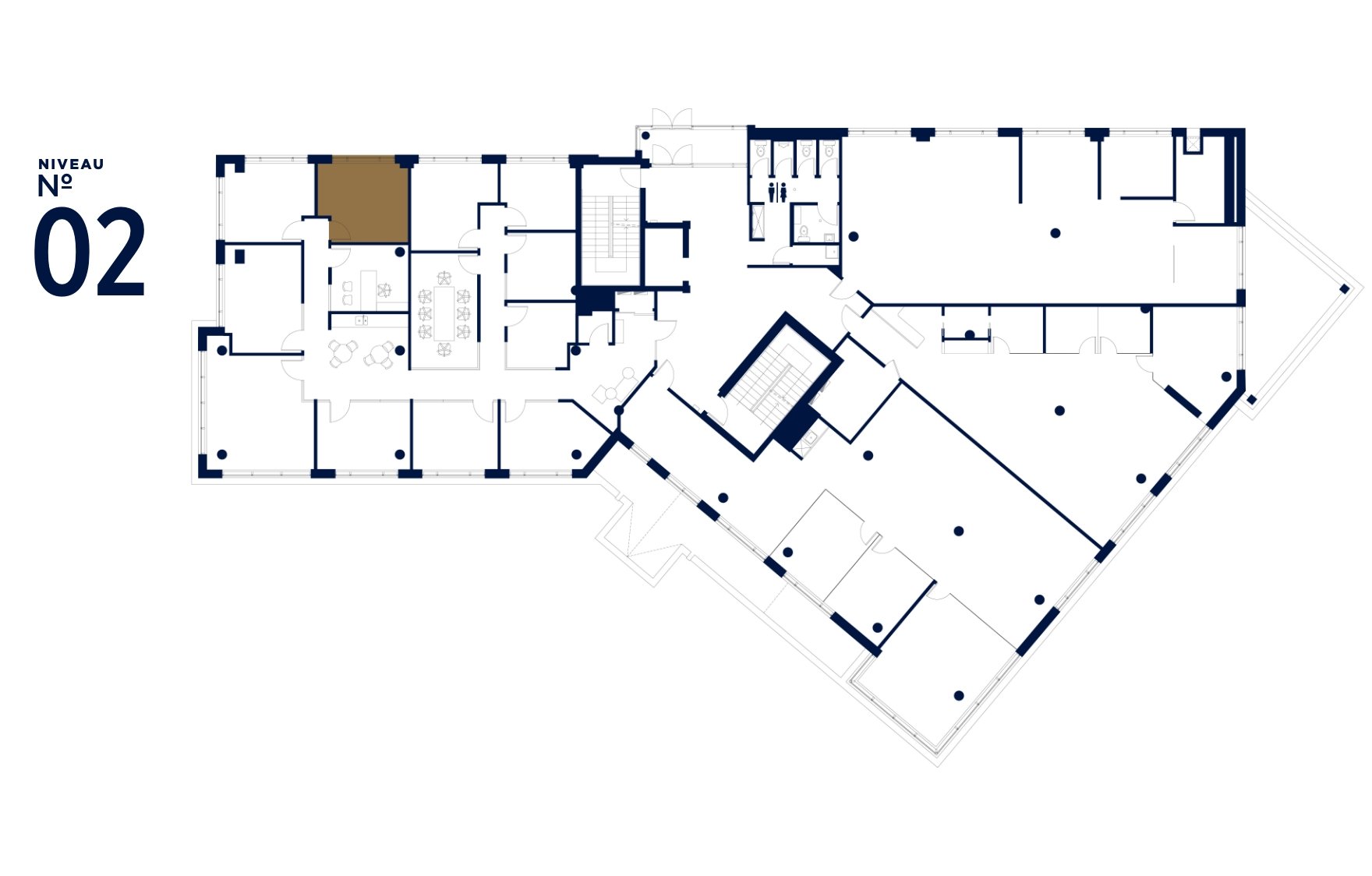 Plan d'étage de l'espace 211